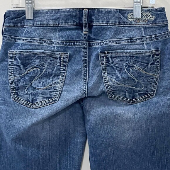 Silver Jeans Womens Aiko Bootcut Denim Jeans Low Rise Embroidered Sz W28/L31 - Picture 5 of 12